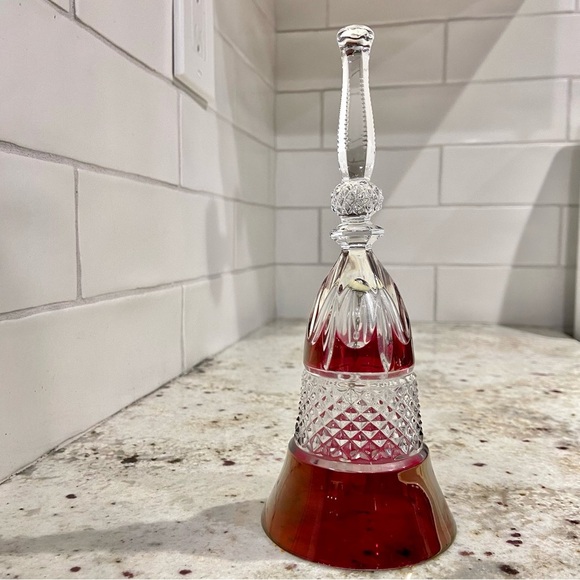 Art Crystal Dinner Bell in Cranberry by House of Global - Picture 1 of 8